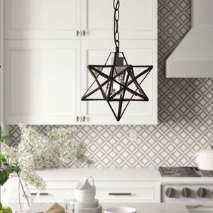 Glass star pendant light
